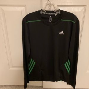 Adidas Climalite Running Top, Black, Mens Small
